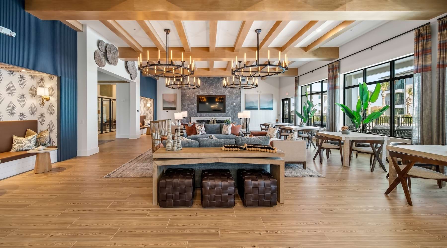 clubhouse with couches table and chairs